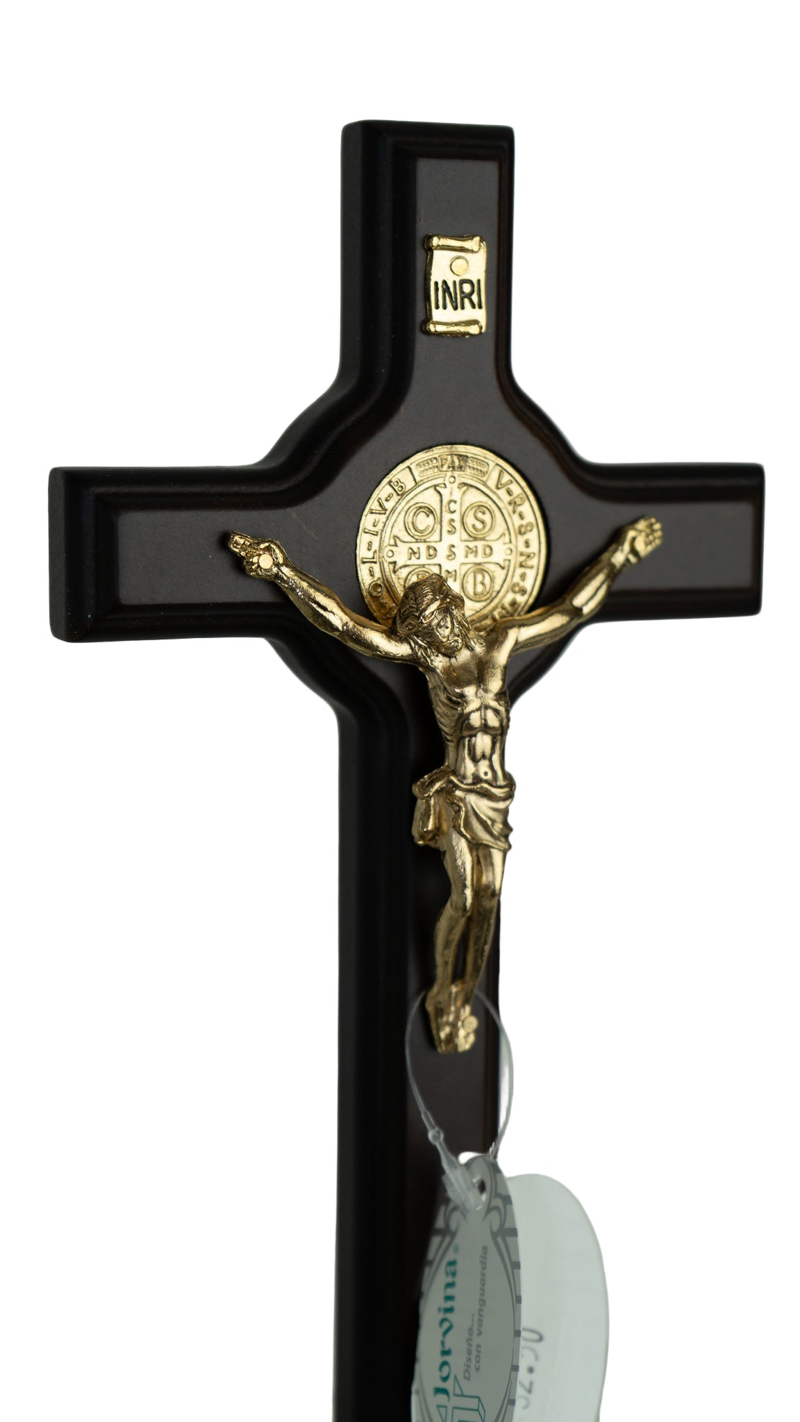 Crucifix with dark brown base