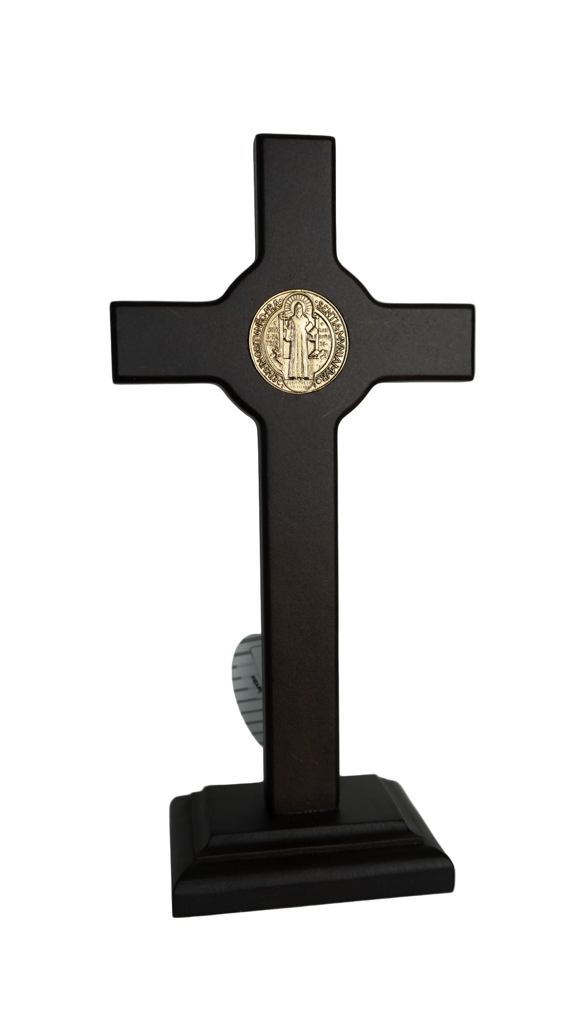 Crucifix with dark brown base