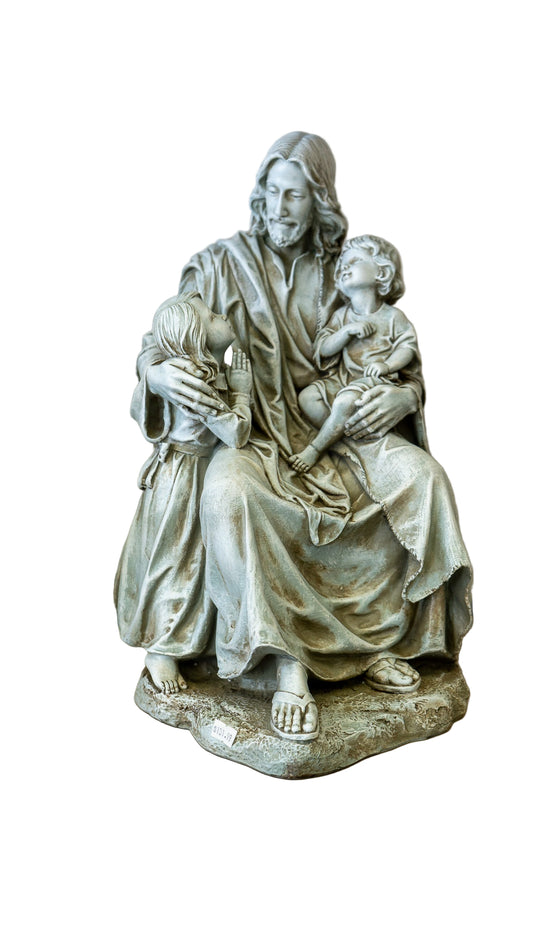 Jesus with Children Garden Statue