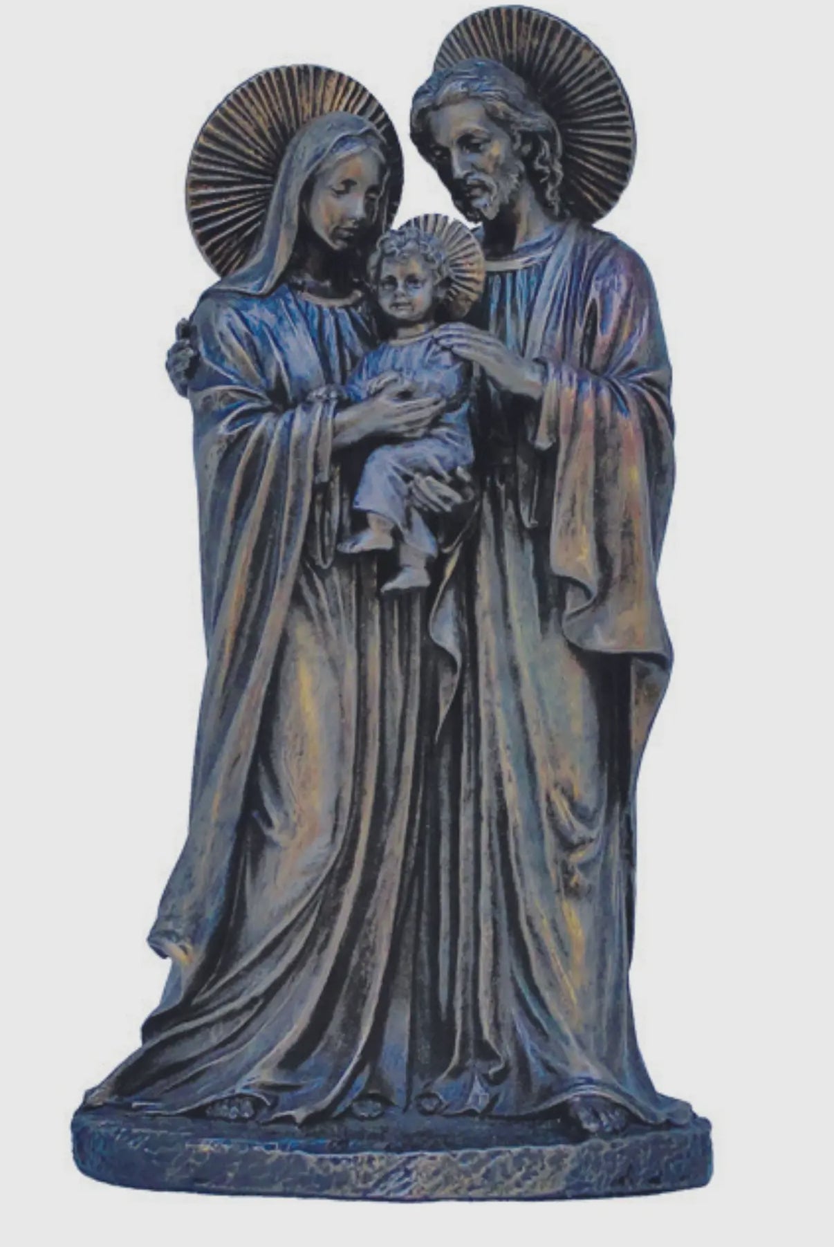 Holy Family Statue in Cold-Cast Bronze 8.5”